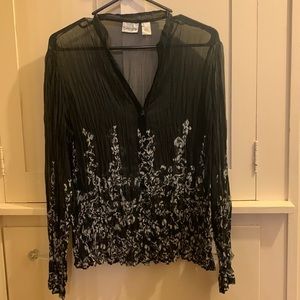 Chicos Button Down Beautiful Blouse Size 1